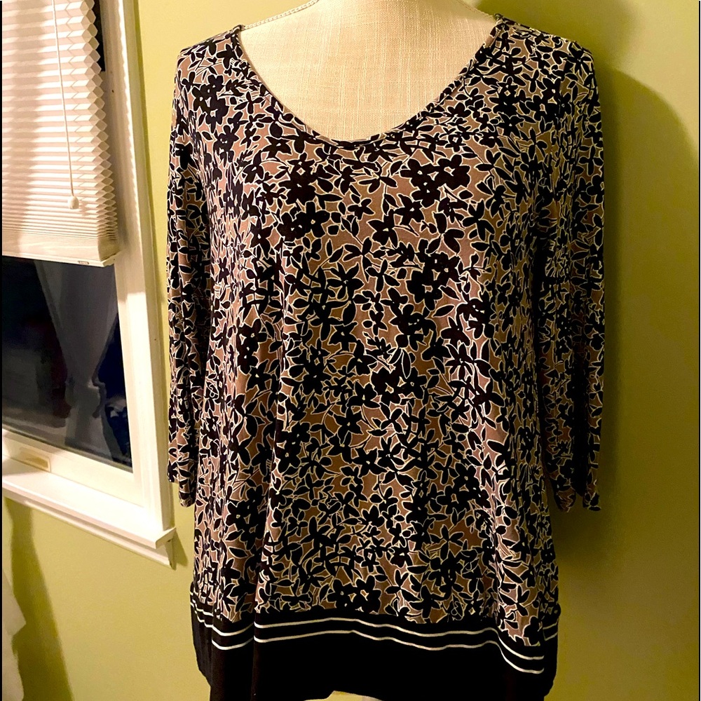 J Jill Black & beige top - SP